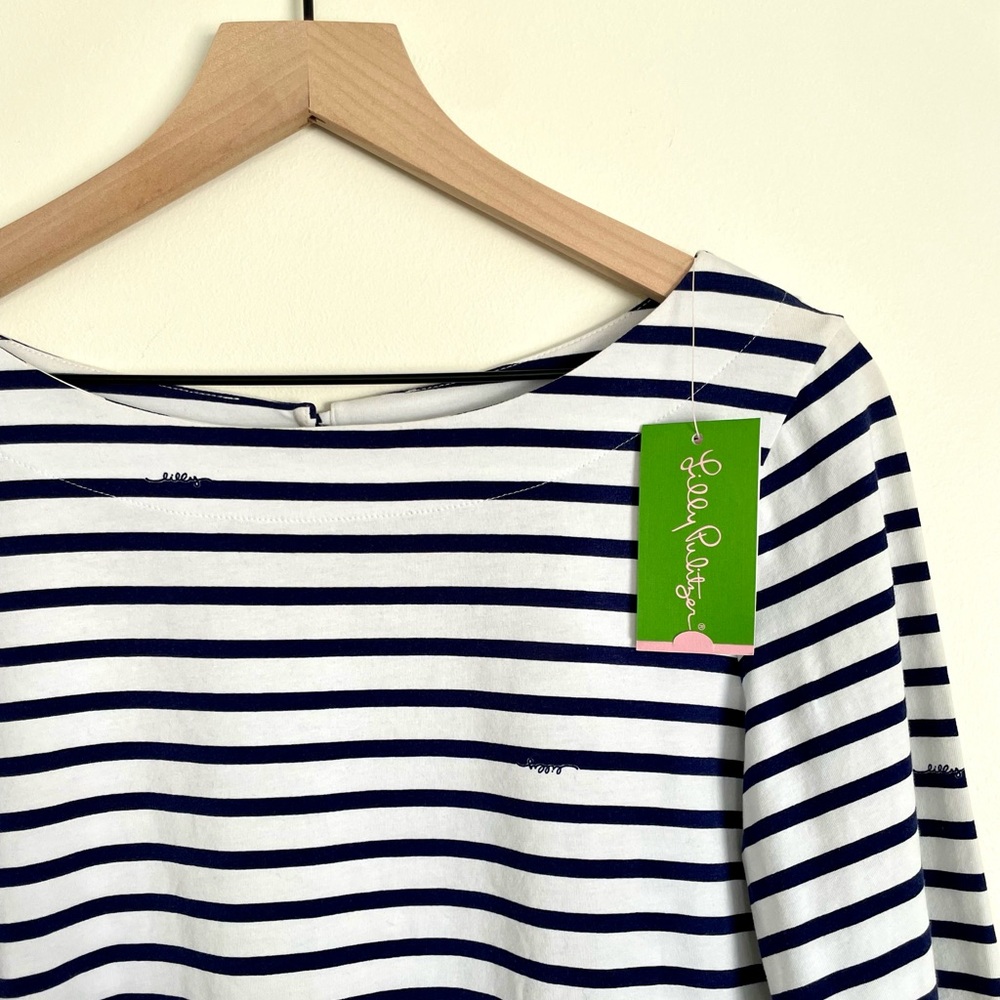 Lilly Pulitzer - navy and white striped top - size medium - brand new with tags